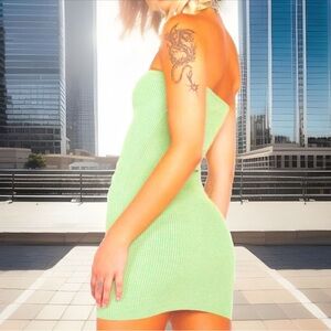 NWT BCBGMaxAzria Sahara Strapless Ribbed Sweater Jersey Dress